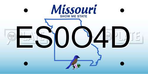 ES0O4D Missouri License Plate