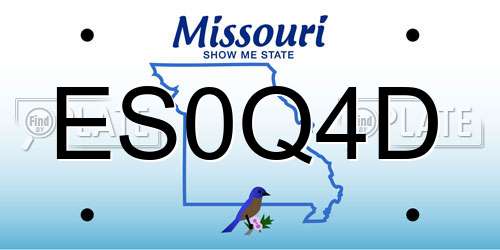 ES0Q4D Missouri License Plate