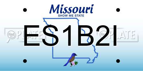 ES1B2I Missouri License Plate
