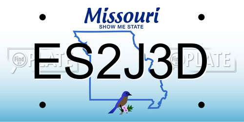 ES2J3D Missouri License Plate