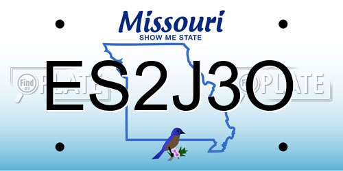 ES2J3O Missouri License Plate