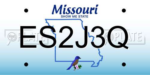 ES2J3Q Missouri License Plate
