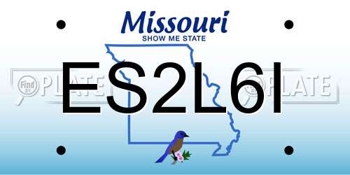 ES2L6I Missouri License Plate