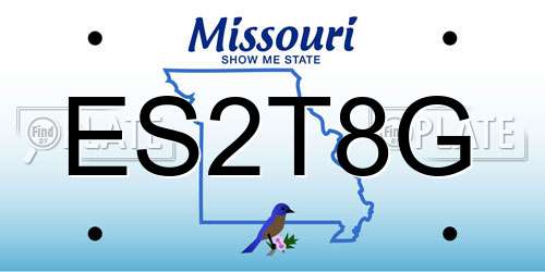 ES2T8G Missouri License Plate