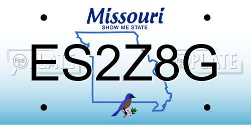 ES2Z8G Missouri License Plate