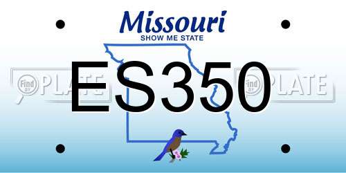 ES350 Missouri License Plate