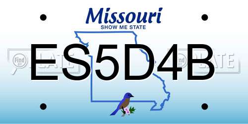 ES5D4B Missouri License Plate