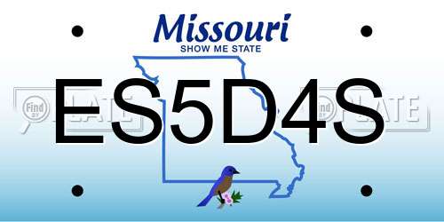 ES5D4S Missouri License Plate