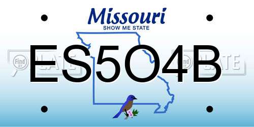 ES5O4B Missouri License Plate