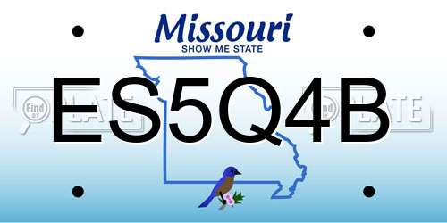 ES5Q4B Missouri License Plate
