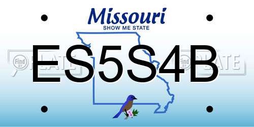 ES5S4B Missouri License Plate