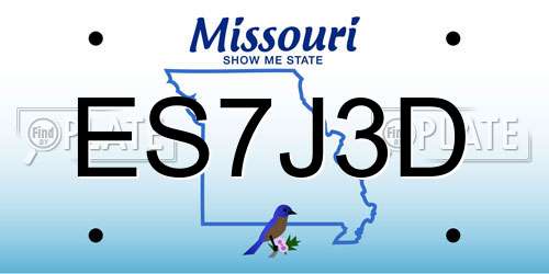 ES7J3D Missouri License Plate