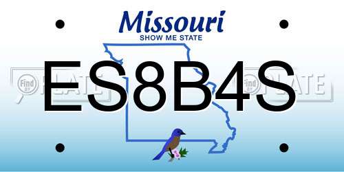 ES8B4S Missouri License Plate