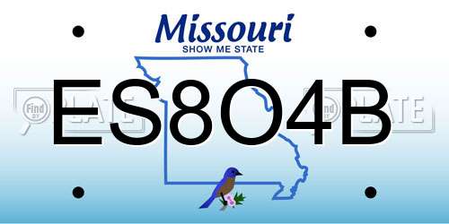 ES8O4B Missouri License Plate