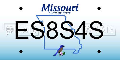 ES8S4S Missouri License Plate