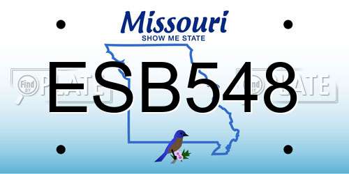 ESB548 Missouri License Plate