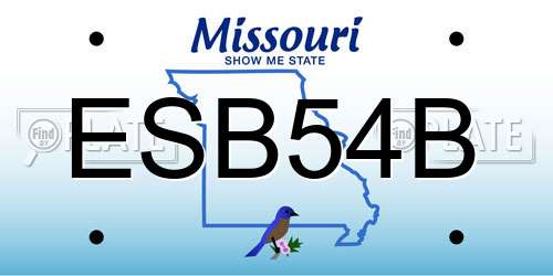ESB54B Missouri License Plate