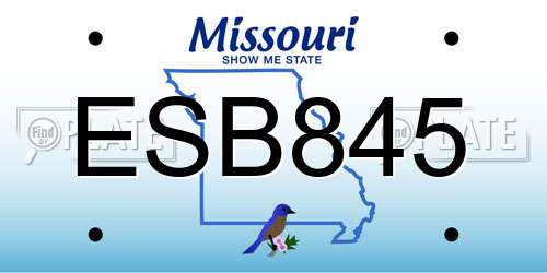 ESB845 Missouri License Plate