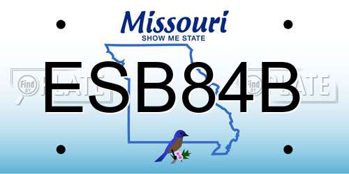 ESB84B Missouri License Plate
