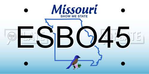ESBO45 Missouri License Plate
