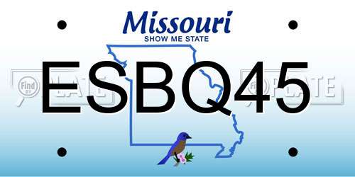 ESBQ45 Missouri License Plate