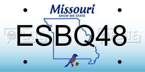 ESBQ48 Missouri License Plate