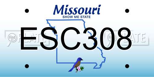 ESC308 Missouri License Plate