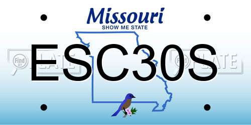 ESC30S Missouri License Plate