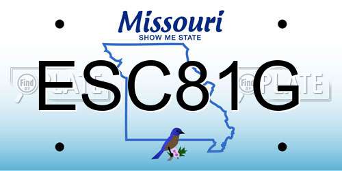 ESC81G Missouri License Plate