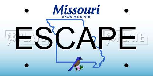 ESCAPE Missouri License Plate