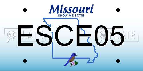 ESCE05 Missouri License Plate