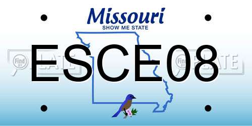 ESCE08 Missouri License Plate