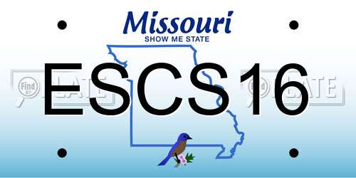 ESCS16 Missouri License Plate