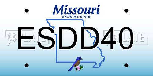 ESDD40 Missouri License Plate