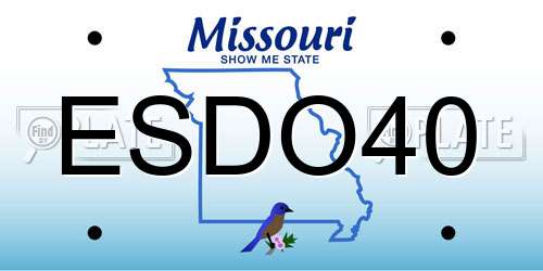 ESDO40 Missouri License Plate