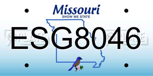 ESG8046 Missouri License Plate