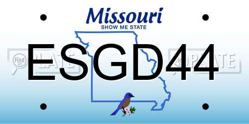 ESGD44 Missouri License Plate