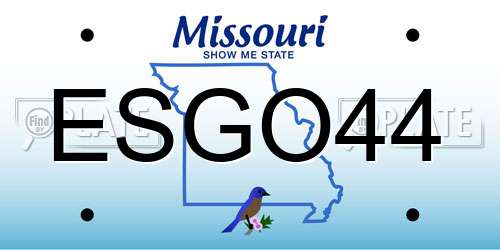 ESGO44 Missouri License Plate
