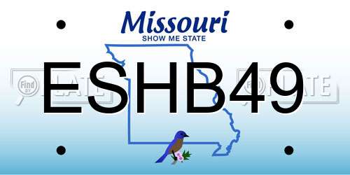 ESHB49 Missouri License Plate
