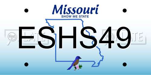 ESHS49 Missouri License Plate