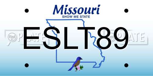 ESLT89 Missouri License Plate