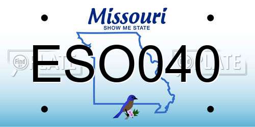 ESO040 Missouri License Plate