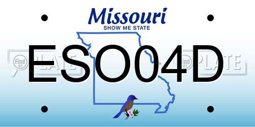 ESO04D Missouri License Plate
