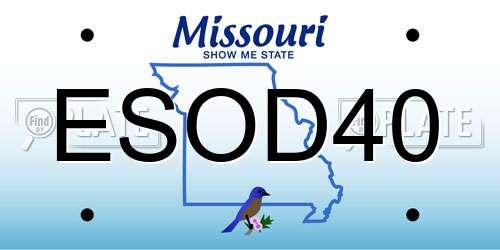 ESOD40 Missouri License Plate