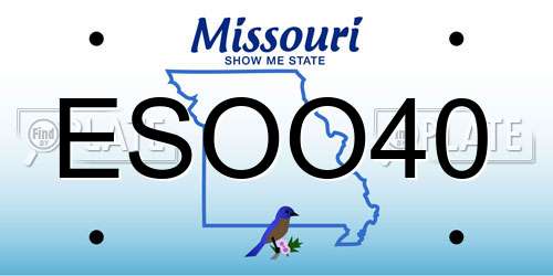 ESOO40 Missouri License Plate