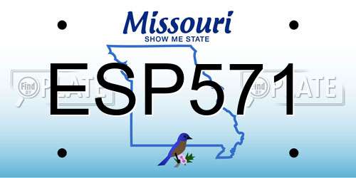 ESP571 Missouri License Plate