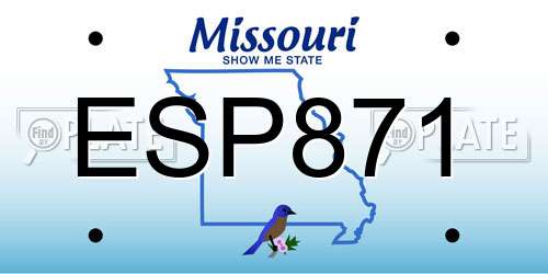 ESP871 Missouri License Plate