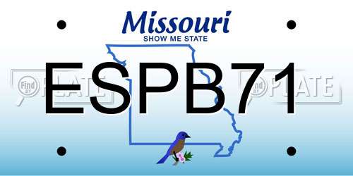 ESPB71 Missouri License Plate