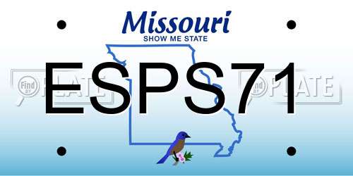ESPS71 Missouri License Plate