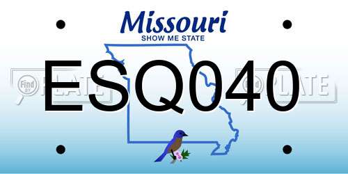 ESQ040 Missouri License Plate